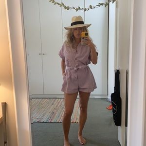 Free people purple jumpsuit